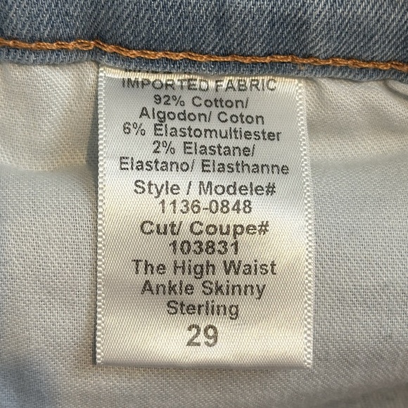 Current/Elliott The High Waist Ankle Skinny Jeans Size 29 - Picture 9 of 10